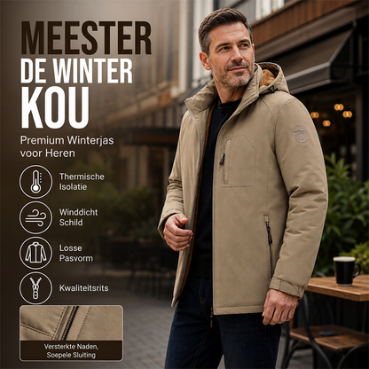 🔥 Winterdeal 🧥 Warme Waterdichte Heren Winterjas met Capuchon – Bescherming tegen Kou & Regen