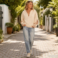 🌸 Elegante Look ✨ Dames Top met V-Hals en Kanten Inzetstuk – Vrouwelijk, Verfijnd & Makkelijk te Combineren