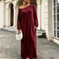 ✨ Exclusieve Look 💃 Dames Off-Shoulder Maxi-Jurk met Lange Mouwen – Elegante Pasvorm & Vrouwelijke Uitstraling 🌙