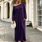 ✨ Exclusieve Look 💃 Dames Off-Shoulder Maxi-Jurk met Lange Mouwen – Elegante Pasvorm & Vrouwelijke Uitstraling 🌙