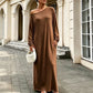 ✨ Exclusieve Look 💃 Dames Off-Shoulder Maxi-Jurk met Lange Mouwen – Elegante Pasvorm & Vrouwelijke Uitstraling 🌙
