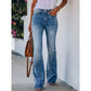 ✨ Trendy Herfststijl 👖 Dames High-Waist Flared Jeans – Comfortabele Pasvorm, Flatterend Silhouet & Tijdloze Look