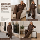 ✨ Comfortabele Favoriet 🤎 Dames 2-Delige Loungewear Set met Capuchon & Wijde Broek – Zacht, Casual & Stijlvol