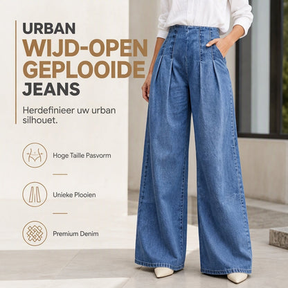 ✨ Tijdloze Denim Look 👖 Dames High-Waist Wide-Leg Jeans – Comfortabele Pasvorm & Optisch Langere Benen