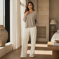 ✨ Comfortabele Look 👚 Dames V-hals Top met Lange Mouwen – Losse Pasvorm, Zacht Gevoel & Makkelijk te Combineren