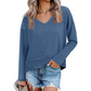 ✨ Comfortabele Look 👚 Dames V-hals Top met Lange Mouwen – Losse Pasvorm, Zacht Gevoel & Makkelijk te Combineren