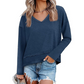 ✨ Comfortabele Look 👚 Dames V-hals Top met Lange Mouwen – Losse Pasvorm, Zacht Gevoel & Makkelijk te Combineren