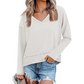 ✨ Comfortabele Look 👚 Dames V-hals Top met Lange Mouwen – Losse Pasvorm, Zacht Gevoel & Makkelijk te Combineren