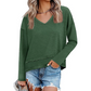 ✨ Comfortabele Look 👚 Dames V-hals Top met Lange Mouwen – Losse Pasvorm, Zacht Gevoel & Makkelijk te Combineren