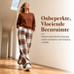 ✨ Nieuwe Favoriet 🤎 Dames Zachte Casual 2-Delige Set – Rondehals Trui & Wijde Pijpen Broek, Comfortabel & Trendy
