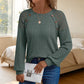 ✨ Tijdelijke Favoriet 👚 Dames Casual Geribbelde Gebreide Top met Lange Mouwen – Zacht, Comfortabel & Makkelijk te Combineren
