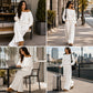 ✨ Nieuwe Look 👗 Dames Off-Shoulder Top & Wide-Leg Broek Set – Casual, Comfortabel & Trendy