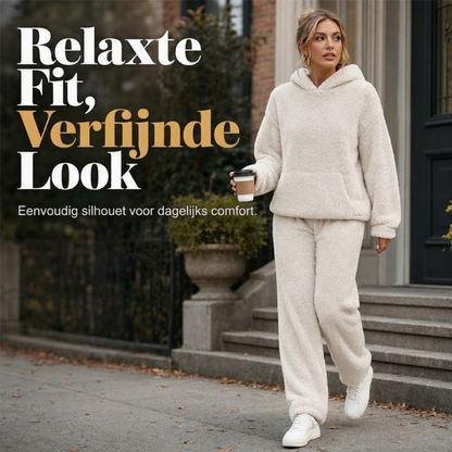 ☁️ Cozy Winter Set ✨ Dames Fleece Loungewear Set met Hoodie & Broek – Zacht, Warm & Comfortabel