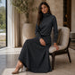 ✨ Elegante Knit Look 🤎 Dames Colshirt & Maxi Rok Set – Comfortabel, Vrouwelijk & Tijdloos