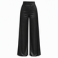 ✨ Nieuwe Collectie – Speciale Prijs! - Elegante satijnen hooggetailleerde wijde pijpen broek met asymmetrische taille ✨ luxe glans, slank silhouet, modieuze asymmetrische taille
