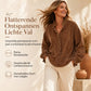 🍂Nieuw & Trendy - Vintage corduroy blouse voor dames met gerimpelde kraag en lange lantaarnmouwen ✨ retro look, zacht corduroy, opvallende lantaarnmouwen en gerimpelde kraag