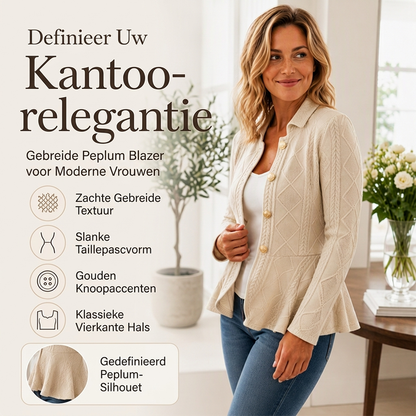 🔥 Vandaag Extra Voordelig - Elegante gerimpelde peplumblazer voor dames ✨ vrouwelijk silhouet peplum snit elegant