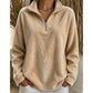🔥 Vandaag Extra Voordelig - Casual en comfortabele dames‑sweater met kwartrits ✨ kwartrits comfortabele stof losse pasvorm