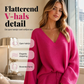 🔥 Vandaag Extra Voordelig - Dames gebreide V‑hals trui en wijde pijpen broek set ✨ V‑hals gebreid materiaal wijde pijpen complete set