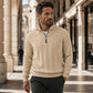 🔥 Vandaag Extra Voordelig - Heren casual jacquard sweater met halve rits ✨ jacquard patroon halve rits warm losse pasvorm