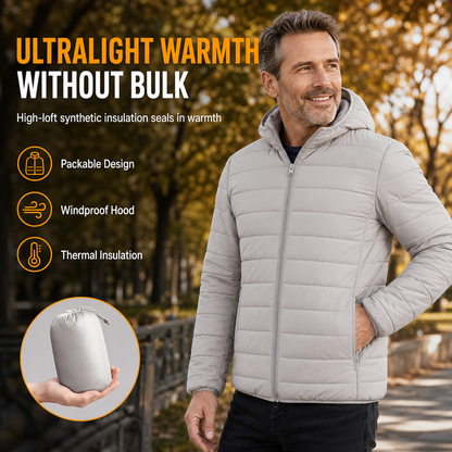 ✨ Nieuwe Look 💫 Heren Lichtgewicht Gewatteerde Katoenen Korte Winterjas met Capuchon, Grote Maten – Licht, Warm & Trendy