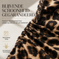 💎 Exclusieve Deal 🐆 Damesjurk van Kant met Luipaardprint, V-Hals & Lanternmouwen – Elegante Midi-Lengte & Vrouwelijke Uitstraling
