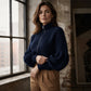 ✨ Nieuwe Look 💫 Dames Gebreide Trui met Lanternmouwen en Rits – Comfortabel, Elegant & Trendy