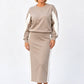 ✨ Nieuwe Look 💫Elegant 2‑delig dames set sweatshirt + midi rok, comfortabel gebreid ensemble