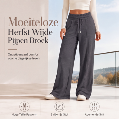 ✨ Nieuwe Look 💫 Casual Wijde Pijpen Damesbroek met Trekkoord en Elastische Taille – Comfortabel, Loszittend & Trendy