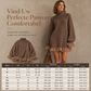 ✨ Nieuwe Look 💫 Oversized Gebreide Jurk met Mock Neck en Ruche van Tule – Vrouwelijk, Uniek & Trendy