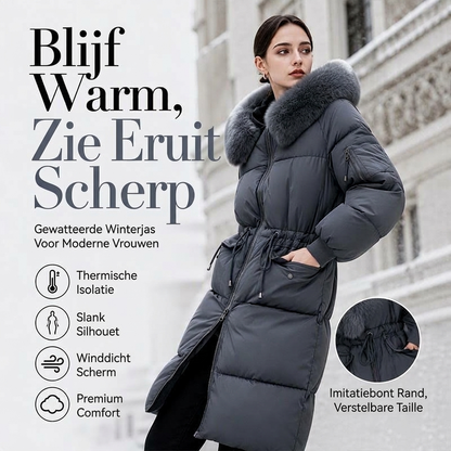 ❄️ Winter Favoriet ✨ Dames Mid-Lange Gewatteerde Jas – Warm, Comfortabel & Beschermend 🧥