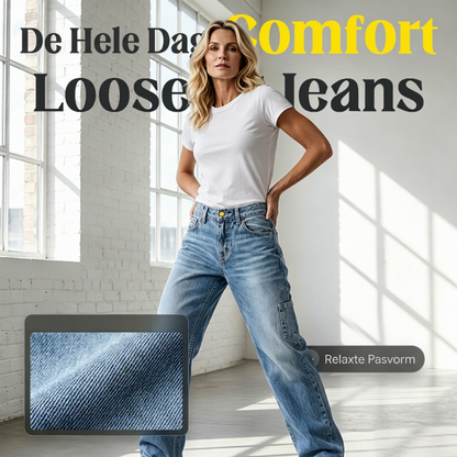 🔥 50% KORTING ⏰ Casual Damesjeans met Rechte Pijp – Ruimvallende Pasvorm & Comfortabele Everyday Look 👖