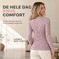 ✨ Nieuwe Look 💫 Dames Gebreid Topje met Lange Mouwen V‑hals en Halve Rits – Trendy Zacht & Stijlvol