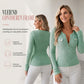 ✨ Nieuwe Look 💫 Dames Gebreid Topje met Lange Mouwen V‑hals en Halve Rits – Trendy Zacht & Stijlvol