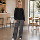 🌟 Populaire Stijl 💫 Vrouwen Casual Set: Ronde Hals Top & Bedrukte Broek – Relaxed Kleurrijk en Complete Outfit