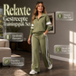 💕 Jouw Nieuwe Favoriet 💫 Dames Casual Sweatshirt en Wijde Pijpen Broek Set – Relaxed Zacht en Complete Outfit