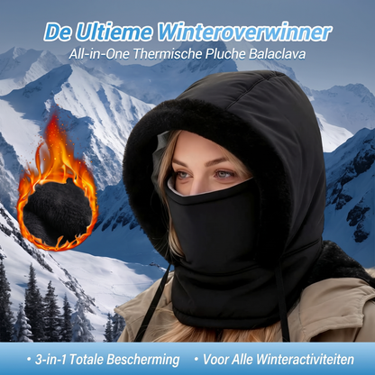 ❄Frisse Collectie 💫 Warmtehoed met Pluchen Voering Verdikt en Ingebouwd Gezichtsmasker – Windwerend Comfortabel & Ideaal Voor Koude Weer