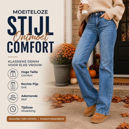 Casual rekbare jeans met hoge taille voor dames