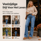 Casual rekbare jeans met hoge taille voor dames