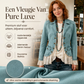 Dames jeansjas met revers en kantzoom