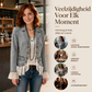 Dames jeansjas met revers en kantzoom