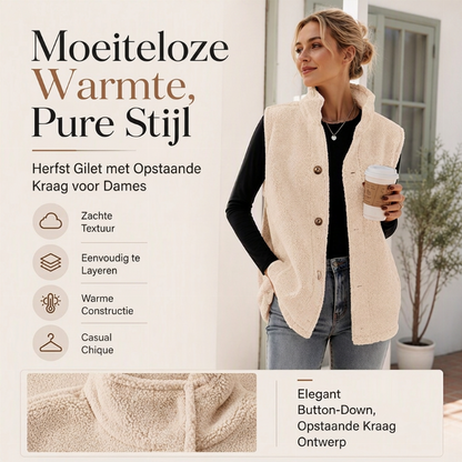 Casual warme sherpa bodywarmer voor dames