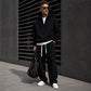 🔥 50% KORTING ✨ Heren Casual Half-Zip Hoodie & Wijde Broek Set – Comfortabele Streetwear Look voor Elke Dag
