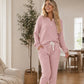 ✨ Nieuwe Collectie 💎 Dames 2-Delige Set met Knooptop & Broek met Trekkoord – Comfortabele Casual Outfit voor Elke Dag