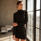 ✨ Exclusieve Deal 💎 Dames Mini-Jurk met Col en Gedrapeerde Stof – Elegante Getailleerde Jurk met Luxe Uitstraling