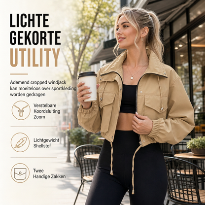 🍂 Herfst Mode ✨ Dames Effen Windjack met Korte Rits – Lichtgewicht, Comfortabel & Perfect Voor Wisselvallig Weer