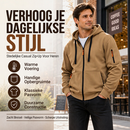 🔥 Winter Aanbieding ❄️ Casual Thermisch Heren Hoodjack – Warme Voering, Comfortabele Pasvorm & Ideaal Voor Koude Dagen