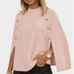 Dames Gebreide Cape Poncho Trui met Knopen