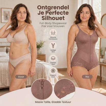 ✨ Flatterende Pasvorm 💖 Plus Size Dames Shapewear Bodysuit – Comfortabele Buikcontrole, Ondersteuning & Een Glad Silhouet 👗