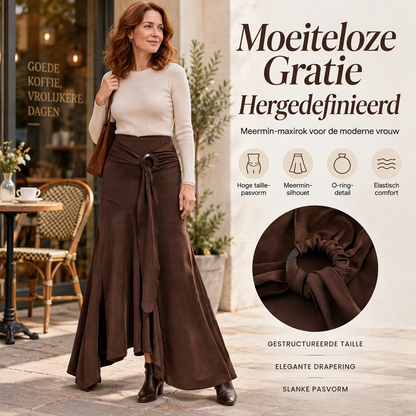 🔥 50% KORTING ✨ Elegante Dames Midi Rok met Zeemeerminmodel, Asymmetrische Zoom & Strikdetail met O-Ring – Vrouwelijk en Trendy 💃